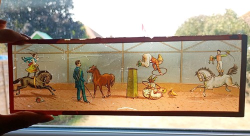 Antique long toy glass slide