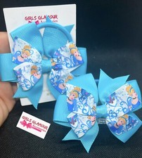 Disney Princess Hair Bow Bobbles Cinderella Dress Fabric Hairband Costume Band