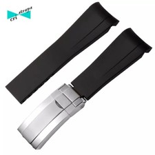 Black Rubber Strap Silver