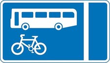 With-flow bus and cycle lane Road safety sign 