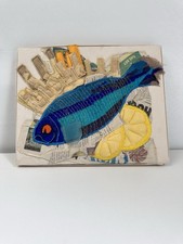 Fish And Chips Picture Gallery Wall Embroidered Art Kitchen Decor Beach Hut