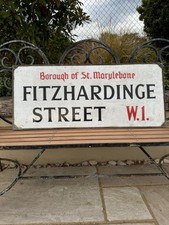 Original Enamel London Street Sign ‘Fitzhardinge Street’