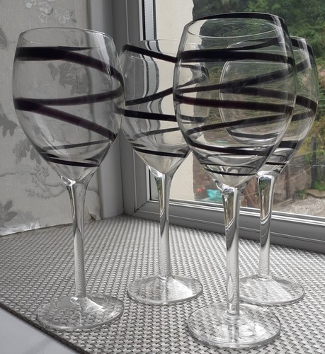 Crystal wine glasses black - crystal,