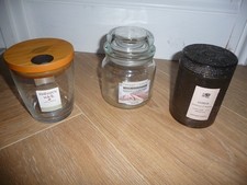 LARGE EMPTY WICK CANDLE JARS WITH LID - Yankee Candle, Natures Wick & Amber