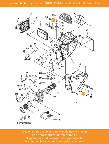 Yamaha grommet 90480 15001 - yamaha, grommet,