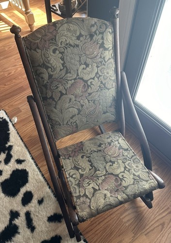 Vtg wooden folding rocking - vtg,