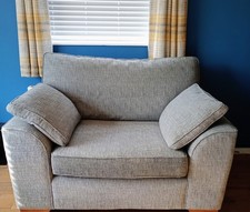 Next Stamford Snuggle Chair, dark grey boucle fabric, in very good condition 