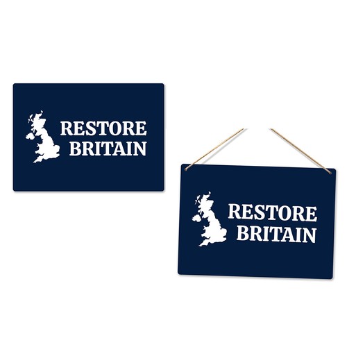 Metal wall sign restore - sign,