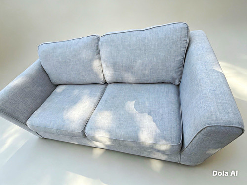 Grey woven fabric sofa - fabric,