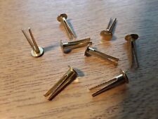 4mm x 19mm  Bifurcated Split Leg brass plated steel Rivet oval Head Qty 8
