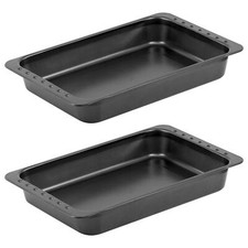 Large Roasting Trays Non Stick Oven Baking Roasting Tin Set Dish Roaster Pan 2Pc