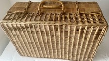 60s vintage wicker suitcase 