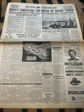 WW 2 News Chronicle 12/07/1943 Newspaper 
