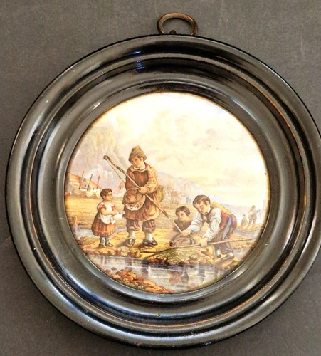 Antique prattware pot lid the - pot,