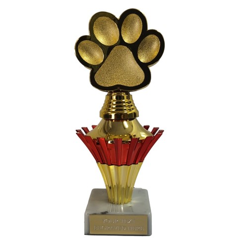 Personalised red and gold - red, paw