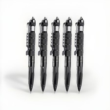5 pcs Self-Defense GlassBreaker Tactical Aluminum Pen Writing Black EDC Car