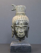 Khmer shiva head bronze - shiva, in