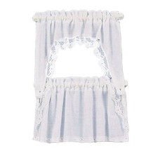 Dolls house white curtain - house, &