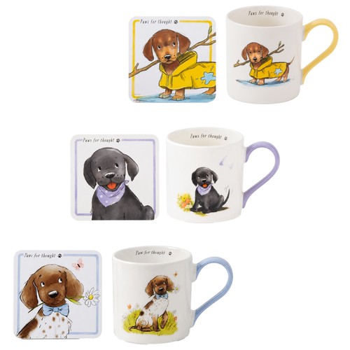 Dog mug coaster set fine - dog,