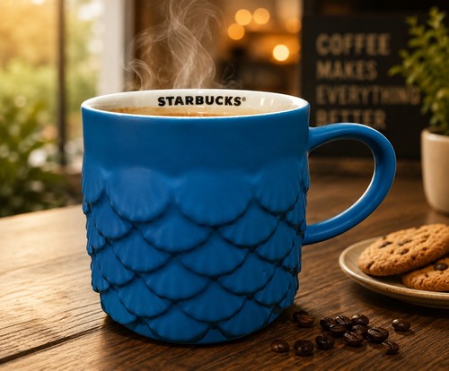 Starbucks blue textured mug - starbucks,