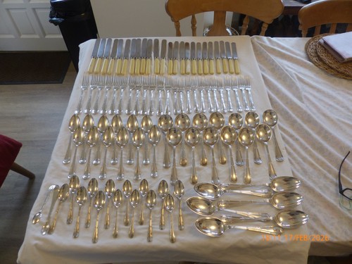 Piece silver plate thread - ,