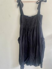 Juliet Dunn Black Periwinkle Tie Shoulder Dress – Size 1 NWOT RRP £297