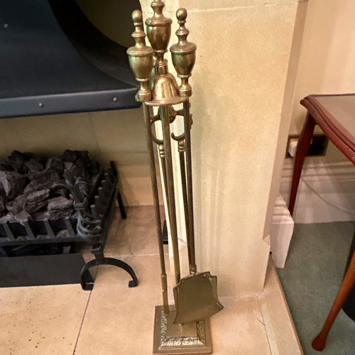 Brass finish gold fireplace - brass,