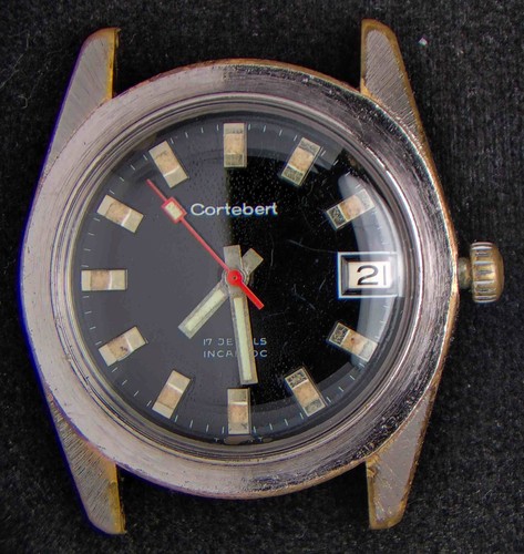 Cortebert black dial diver - cortebert,