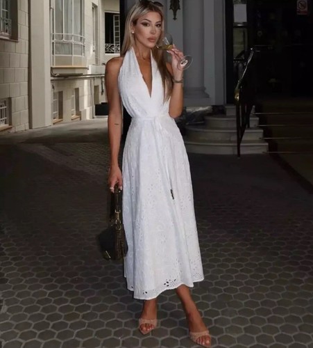 Zara white halter neck - zara,
