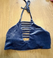 Creatures of XIX Velvet Blue Pole Dance Top Bra S