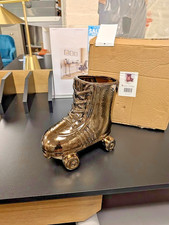 Roller Skate Vase Metallic