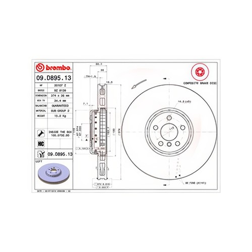 Brembo d895 brake disc - brembo,