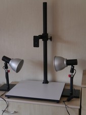 Copy stand and lights for