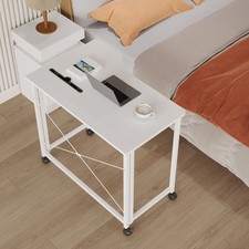 Folding Desk w/Lockable Wheels Foldable Computer Table for Living Room Bedroom🔥