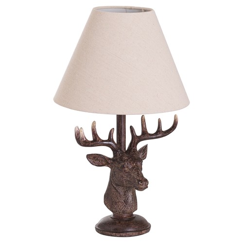 Rustic brown stag head table - stag,