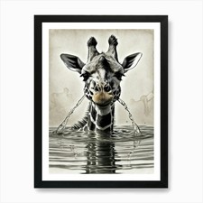 Giraffe 21 Art Print Framed