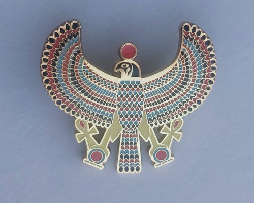 Egyptian god metal enamel pin - metal,