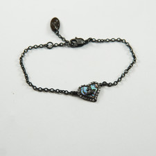 Vivienne Westwood Petra Black Bracelet Dark Shell Heart W Crystals Box Set