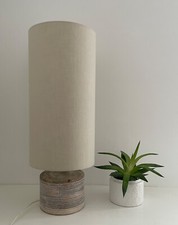 Extra Tall Lampshade Ecru Beige 100% Linen Cylindrical Cylinder Drum