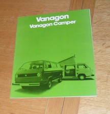 Volkswagen VW Vanagon Camper Brochure 1980