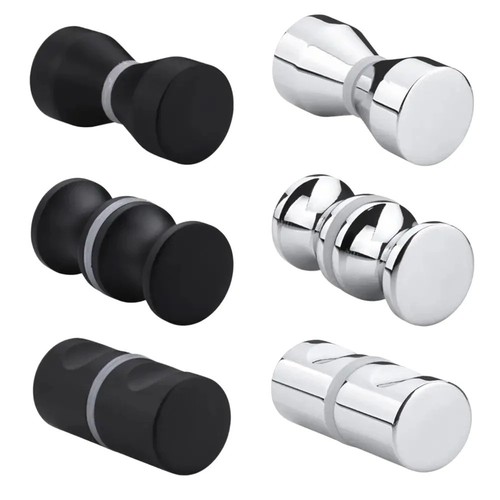 Chrome shower door - chrome, handle