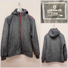 AIRWALK Men's Navy Quilted Hooded Jacket XL Water Resist Bodywarmer
