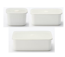 Muji Enamel Deep Storage Container  with Valve Lid  (Deep / L M S set)