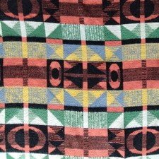 Vintage Retro Geometric Mid Century Rug Blanket Picnic Camping Kitsch Colourful
