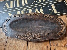 vintage old antiqte carved wooden french bread board