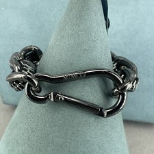 Mimco bracelet chunky crystal oval link zip detail large hook clasp 7''