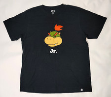 Uniqlo Bowser Jr. Black T Shirt Super Mario Men's Size XL