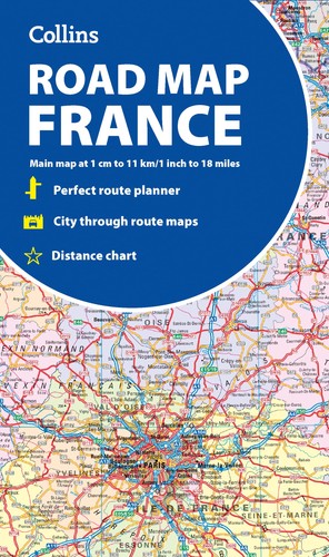 Collins road map france - road,