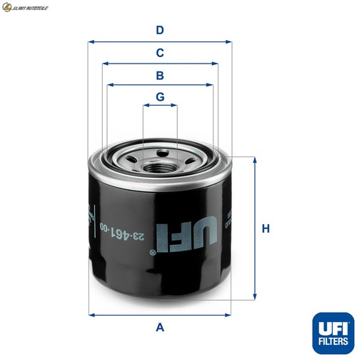 Oil filter 461 for - filter, 23.461.00