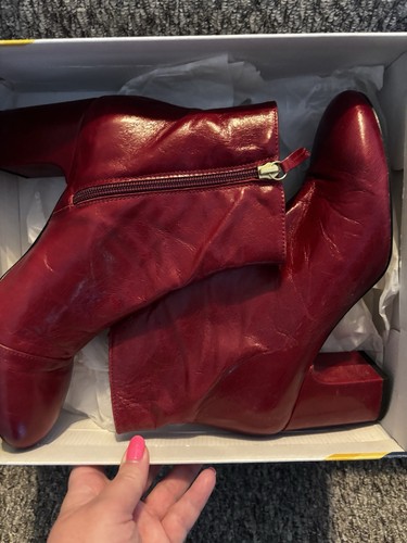 Women red ankle boots - ankle,